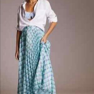 Anthropology New With Tags Pleated Maxi Skirt